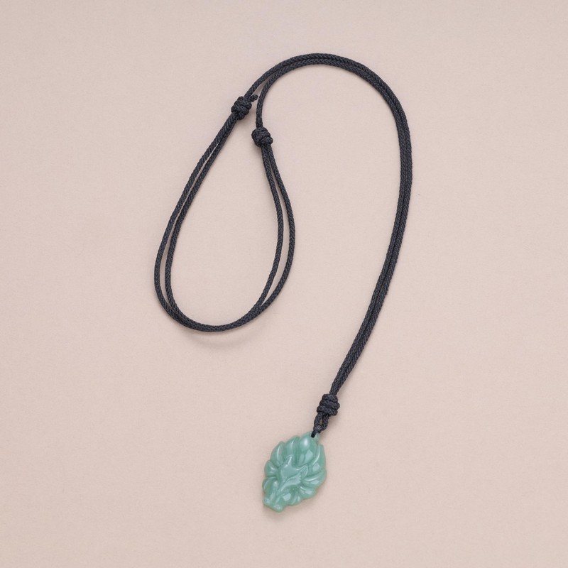 COAI Power Stone Nine-tailed Fox Amulet Necklace, green aventurine, green