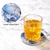 CoColemon Navy Blue Absorbent Coasters Set of 6, Marble Abstract