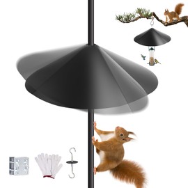 JISON21 24 Inch Metal Squirrel Baffle,Squirrel Guard for Bird Feeder Without Screws Assemble,Hanging Baffle Outdoor Protect Bird Feeders and Pole Mount from Raccoon Squirrels Rodents