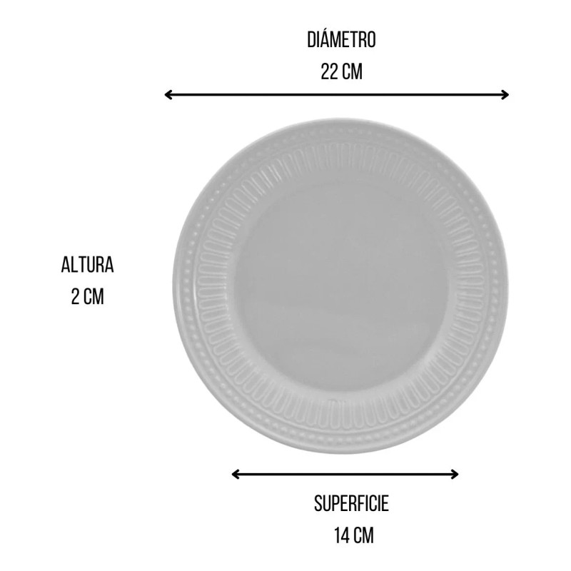 Anforama Juego De 6 Platos Trinche Elegantes Melamina Brillante Albar