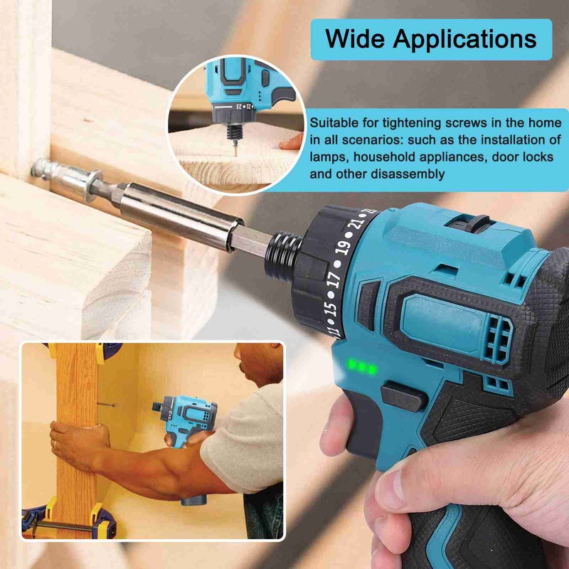 18V Lithium Screwdriver Adjustable 2 Speed Control Modes Multifunctional Repairing