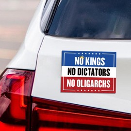 No Kings No Dictators Magnet, Resist Hate Magnet, Anti-Trump, Resist Racism Car Decal, Resist Fascism - 6" x 4.5"
