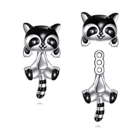 Raccoon Jacket Earrings Sterling Silver Raccoon Earrings Animal Jacket Earrings Jewellery Gifts For Women