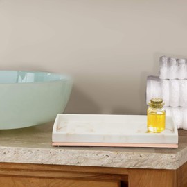nu-steel MST10CH Misty Copper Collection Amenity Tray,Perfect for Home & Bathroom Accessories, Resin and Metal