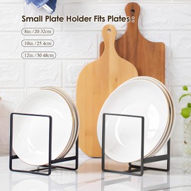 2er-Pack Tellerregal/ Abtropfgestell, Metall Tellerhalter Teller Organizer Schrank Multifunktional Tellerständer Küchenschrank Aufbewahrung Organizer für Teller Schneidebretter Topfdeckel, Schwarz - S