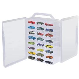 Ngdiluxury Double Sided Storage Case for Hot Wheels Storage with Carrying Handle, Portable 1/64 Scale Toy Cars Storage Box Compatible with 46 Matchbox Hot Wheels Storage, Case Only (1 Pack)