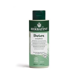 HERBATINT Shampoo DETOX - 260 ml, Shampoo Orgánico Detoxificante y Regenerador, Limpia y Libera el Cuero Cabelludo y el Cabello de Impurezas, Certificado Bio Cosmos Organic, 98% Ingredientes Naturales, Vegano.