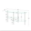 Unbranded Tempered Glass Coffee Table End Modern Center Table Oval