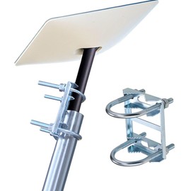 Sactulaz Antenna Mast Pipe Mount Works with Starlink Pipe Adapter Pole Mounting kit Connect Pipes to Poles Adapter,Heavy Duty Universal Antenna/Weather/WiFi Roof Pole Mount V-Clamp Bracket