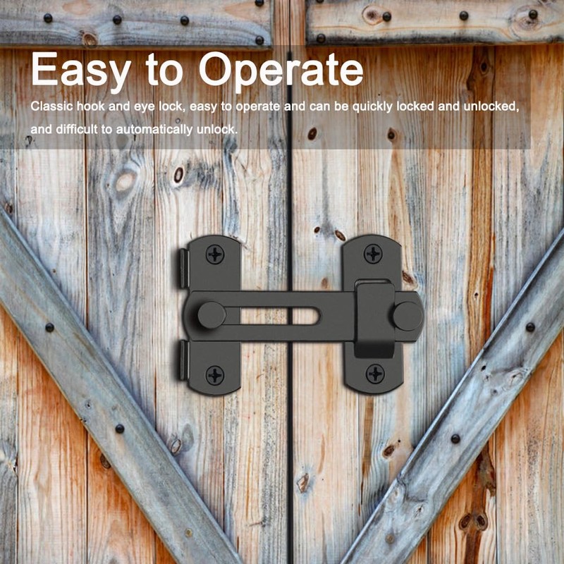 2PCS Barn Door Lock, 180 Degree Flip Sliding Barn Door