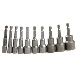 Nut Driver Socket 10PCS 6-19mm 1/4" Hex Shank Bit Socket Magnetic Nut Setter for Drills, Nut Driver, and Impact Socket Adapter