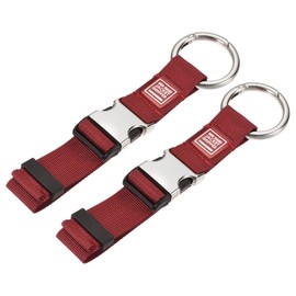 sourcing map Luggage Strap, Jacket Gripper Holder Suitcase Belt Carry Clip for Backpack Travel Accessory, Red Pack of 2