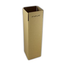 EcoSwift 1-Box 4x4x12 Corrugated Cardboard Packing Box Mailing Moving Shipping Box Carton 4 x 4 x 12 inches