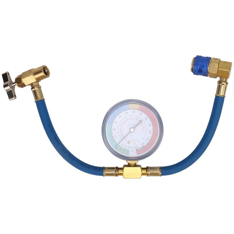 Car R134A Air Conditioning Coolant Hose Pressure Gauge 0‑250psi Fluoridize