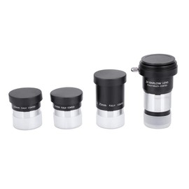 Telescope Eyepiece Set,1.25 inches Telescope Eyepiece Kit,4mm 10mm 25mm Plossl Eyepiece + 2X Barlow Lens Kit for Astronomy,Fully Multi Coated