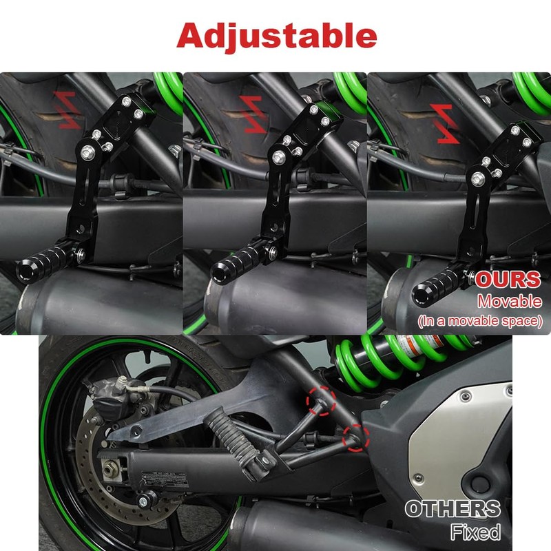 Xitomer 1 1/4" Foot pegs Adjustable Highway Peg Mounts Compatible