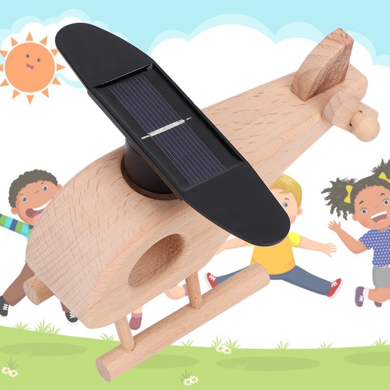 Solar Powered Helicopter Kids Intellectual Science Kit Puzzle Toy Perfect
