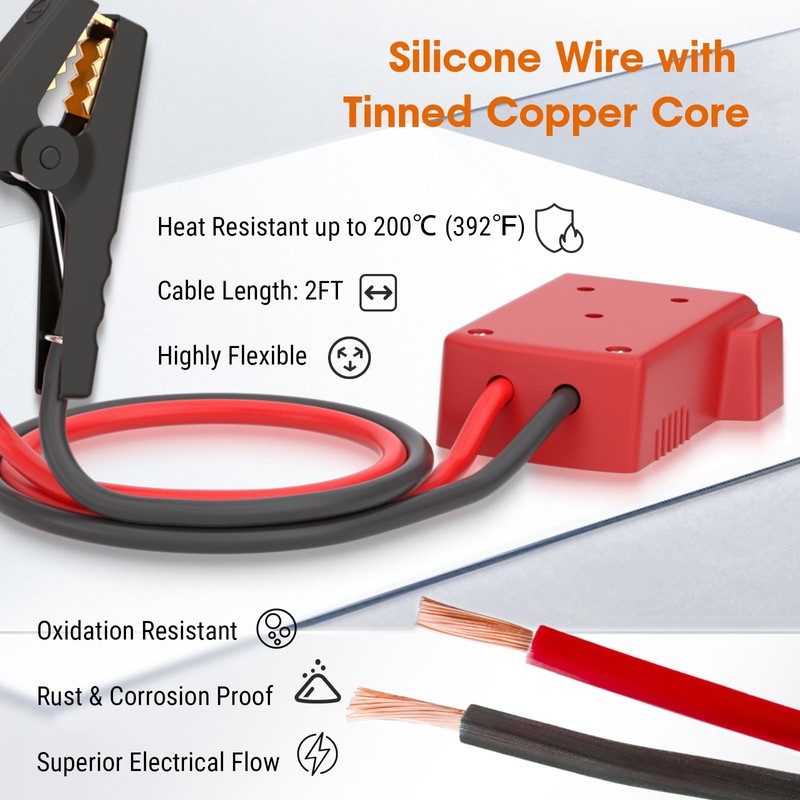 Mayspare Jumper Cables for Car with Adapter Compatible with Milwaukee