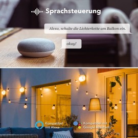HBN WiFi Socket Outdoor 16A, Smart Home Timer Switch Outdoor with App Control, Voice Control, IP44 Alexa Outdoor Socket, Compatible with Alexa & Google Home 2.4 GHz, Black