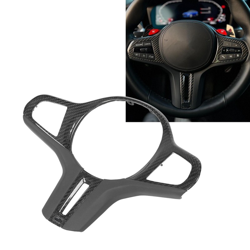 Car Steering Wheel Frame Cover Trim Sticker Decoration Carbon Fiber