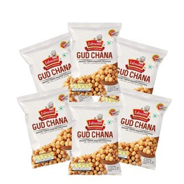 Jabsons - Jaggery Coated Roasted Chickpeas (Gud Chana), 150g (Pack of 6)