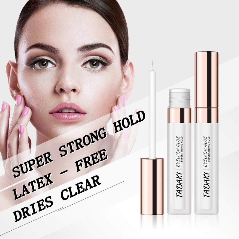 Tadaki Eyelashes Adhesive with Waterproof HoldClearLatex-Free, Professional Hypoallergenic Glue for
