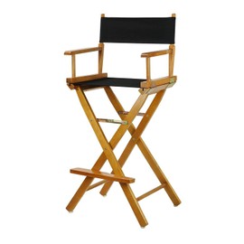 HomeStock Southwestern Style 30" Directors Chair Lightweight Solid Wood Folding Chair with Canvas Seat, Foldable Frame, 23 x 19 x 45.5 in for Portable Indoor or Outdoor Seating Black/30-Inch Honey Oa