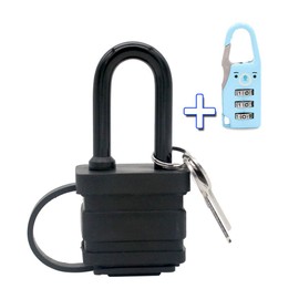 Heavy Duty Waterproof Padlock - Ideal for Home, Garden Shed, Outdoor, Garage, Gate Security, 40 mm, Pack of 2 (Send Luggage Lock) (2 Packs) (Black)