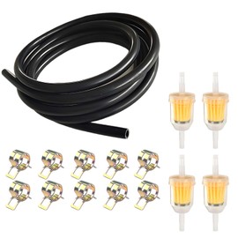 Benzinschlauch, Schlauchschellen, Motorrad Benzinfilter Kit Inkl 2m Benzinschlauch, 10 Schlauchschellen und 4 Stück 6mm Benzinfilter, für Auto Motorrad RasenmäHer Roller