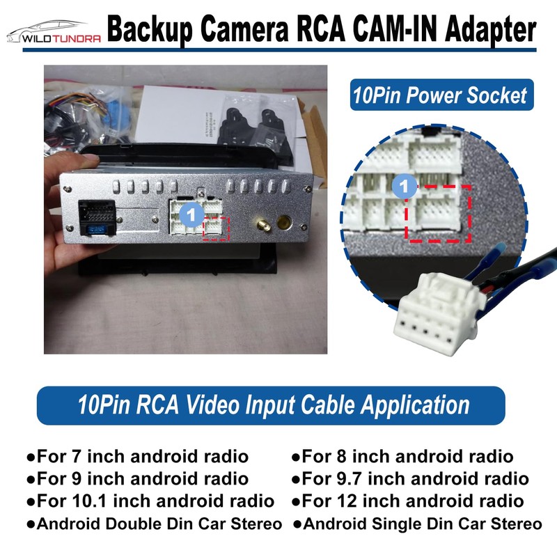10 Pin Backup Camera Harness Adapter for Android Car Stereo