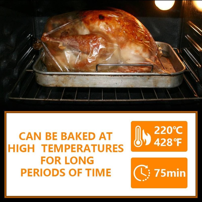 Henyall 24pk Roasting Bags for Oven (Including Ties),Multi-Purpose Cooking Bags