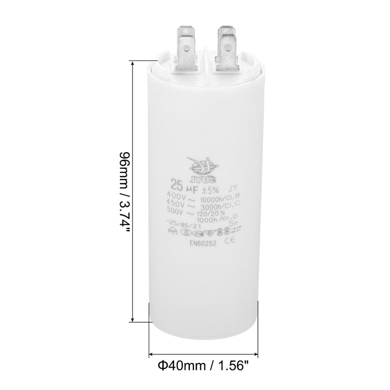 PATIKIL CBB60 25uf Running Capacitor,AC 450V 4 Pins 50/60Hz Double