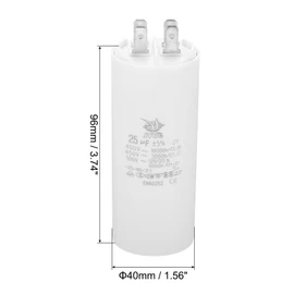 PATIKIL CBB60 25uf Running Capacitor,AC 450V 4 Pins 50/60Hz Double Insert Cylinder Bottom for Air Conditioning,Water Pump,Fan Motor Star 96 x 40mm