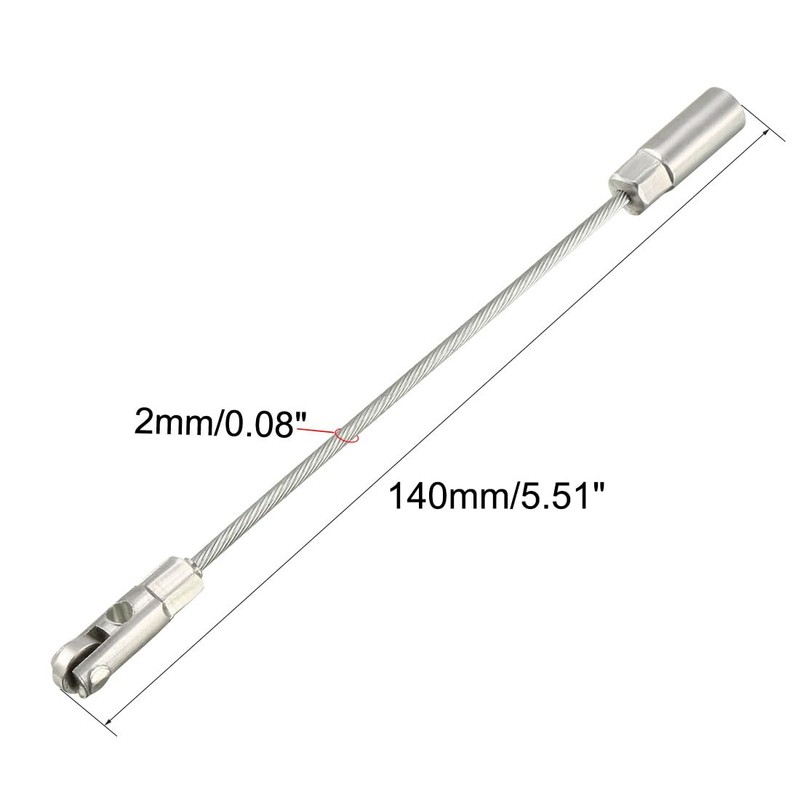 uxcell 2PCS 140mm/5.51inch Flexible Fish Tape Replacement Leader Wire Cable