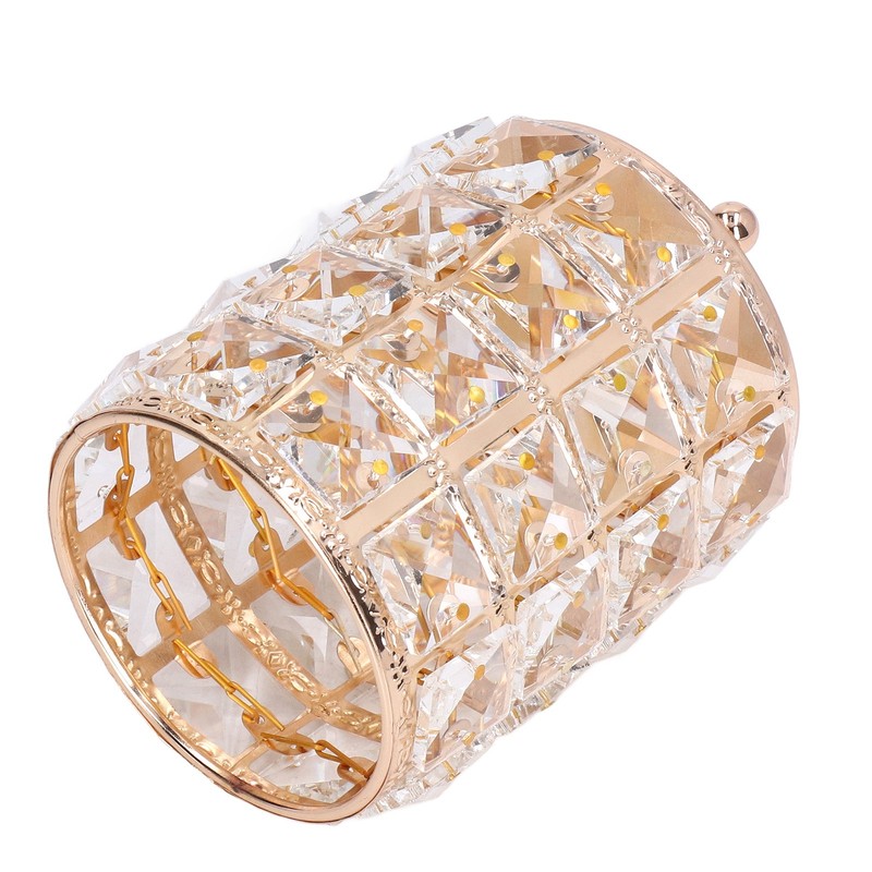 Crystal Makeup Brush Holder European Style Rounded Crystal Glass Cosmetic