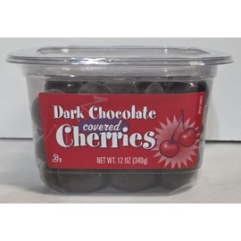Trader Joe TJ Dark Chocolate covered Cherries 12oz 340g (Single Tub)