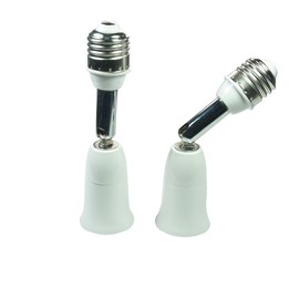 WPJCS E26/E27 Light Socket Extender, 5.5 Inch Extension, Adjustable Vertical 90°Horizontal 360°, Flexible Medium Light Bulb Socket Converter.(2-Pack)