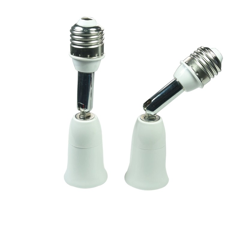 WPJCS E26/E27 Light Socket Extender, 5.5 Inch Extension, Adjustable Vertical