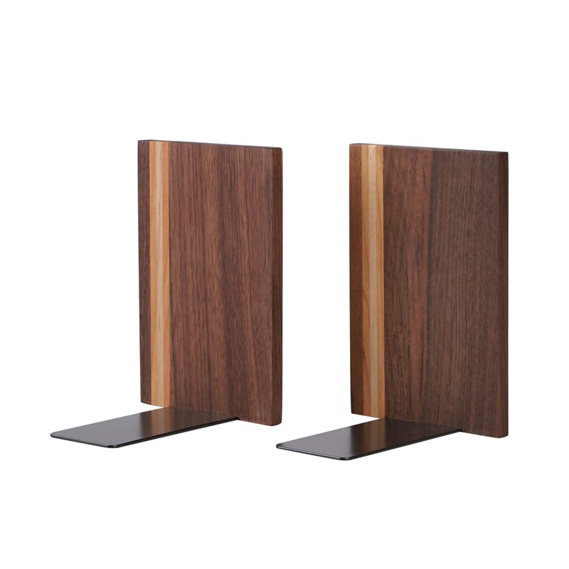 Muso Wood Artist Bookends, Decorative Bookshelf Book Ends Heavy Duty