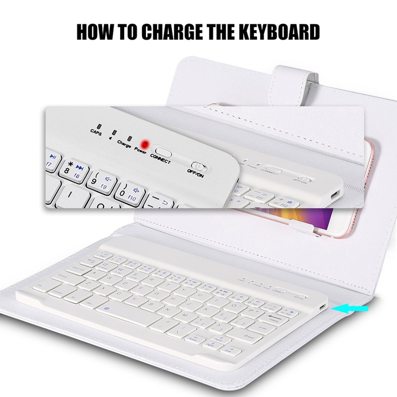 Universal Wireless Bluetooth Keyboard Flip Case Cover with Stand for