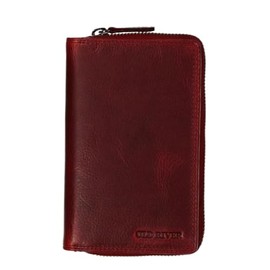 Old River Leather Women's Purse, Women's Wallet, Leather Purse, Women's Purse Vintage Genuine Cowhide Leather, red, M, Casual