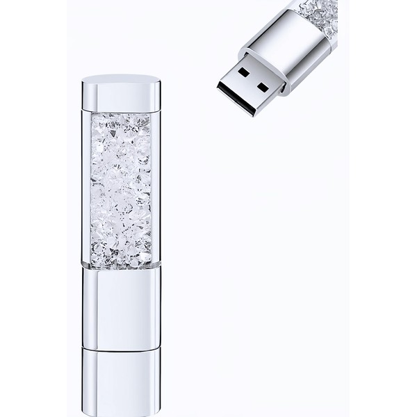 WooTeck 128GB Jewelry Crystal Lipstick USB Flash Drive,High Speed Memory