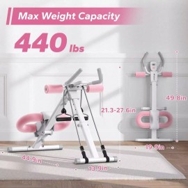 LOOK Fun-Merach MERACH Ab Machine, Adjustable Ab Trainer For Core Workout At Home, F - White