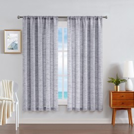 Nautica - Caspian | Extra Wide Light Filtering Textured Curtains Window Treatment Drapes Panel Pair | Set of 2 | Light Filtering Drapes | Measures 54" x 63" | Slate