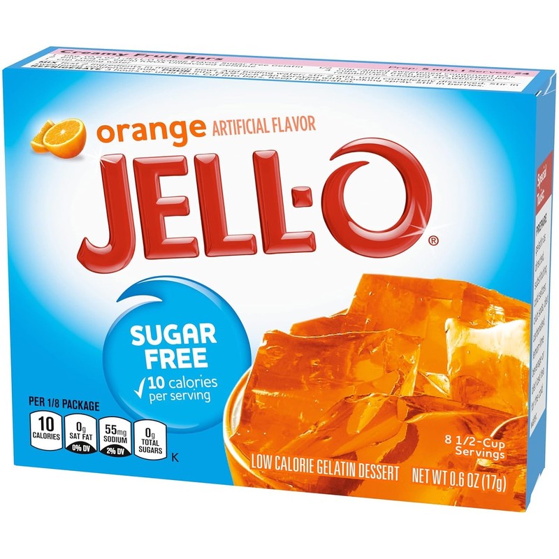 Jell-O Orange Sugar-Free Gelatin Mix (0.6 oz Boxes, Pack of