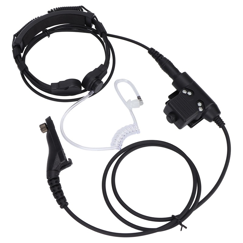 7.1mm Throat Mic Earpiece Retractable Walkie Talkie Headset with U94