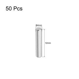TA-VIGOR 50Pcs 4mm x 12mm Dowel Pins, 304 Stainless Steel Shelf Support Cylindrical Pin Pegs Shelf Support Pegs Fasten Elements for Furniture, Cabinets, and Mechanical Applications