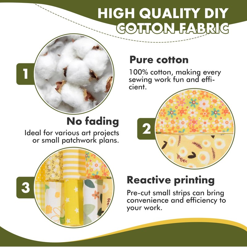 Pack of 40 Cotton Fabric Patchwork, Fabrics Cotton Cloth DIY