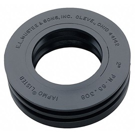 Drain Seal, Rubber, Black, 2 In