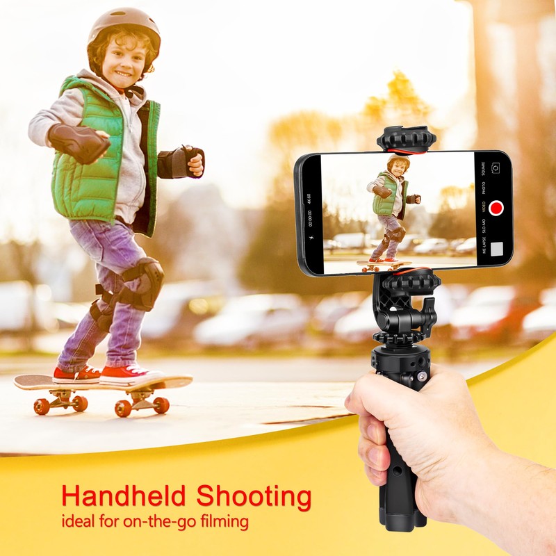 Zeadio Metal Camera Mini Tripod, Adjustable Heights Desktop Vlog Tripod